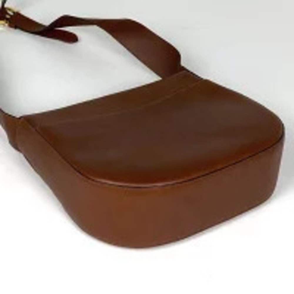 Salvatore Ferragamo Gancini Leather Bag Shoulder Double Brown